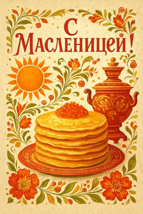 Поздравление с широкой масленицей — открытки с масленица