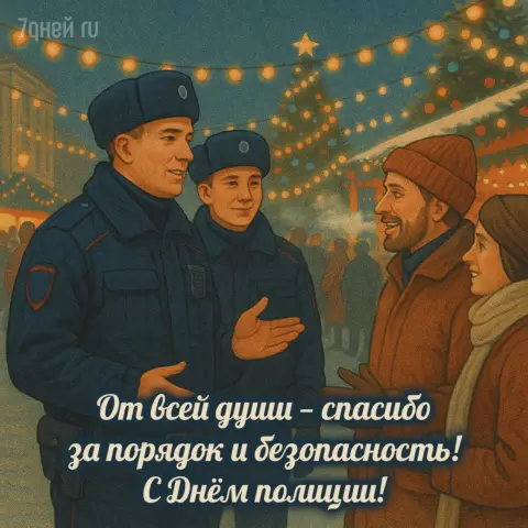 Открытки С Днем полиции — день полиции в 2025 году поздравление