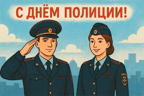 Открытка на день полиции — 10 ноября день полиции поздравления