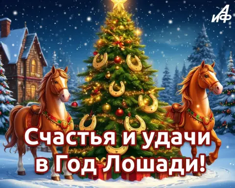 Новогодние открытки с годом лошади — с наступающим годом лошади поздравления
