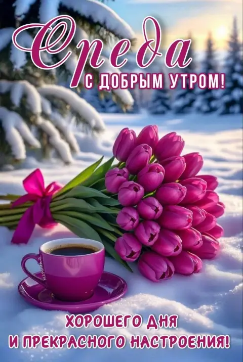 Открытки среда с добрым утром — с добрым утром весенней среды