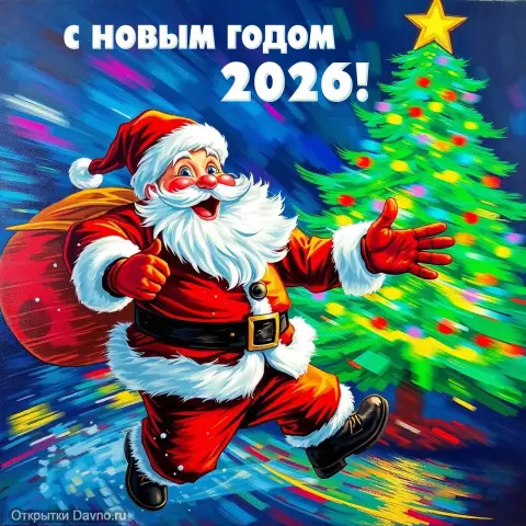 С новым годом — новогодняя открытка