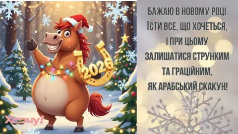 Поздравление с новым годом коня — смешные поздравления с новым 2026 годом
