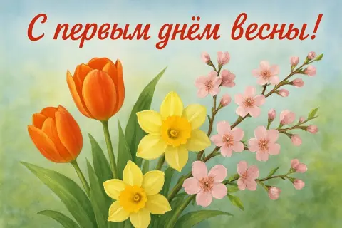 Красивые открытки весна — с первым днëм весны
