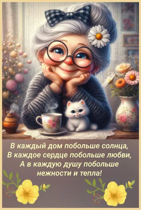 Картина бабушка — доброе утро старушка