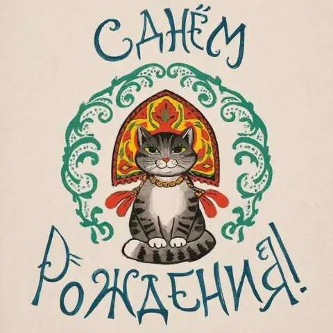 Открытка С Днем рождения кот — открытки с днем рождение