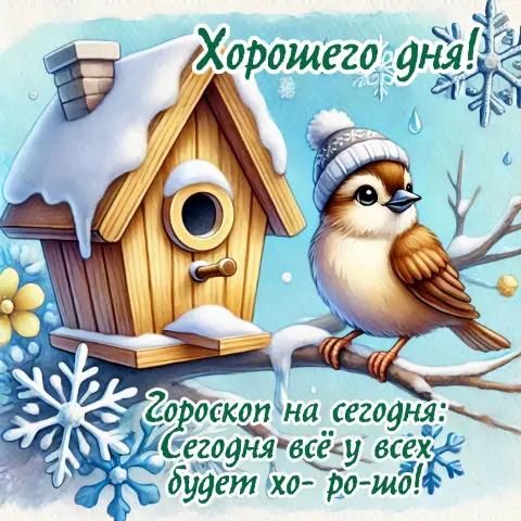 Открытка пожелания — доброе зимнее утро