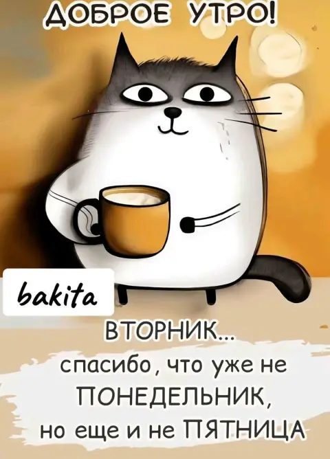 Открытки с добрым утром вторника прикольные — доброго утра вторника прикольные