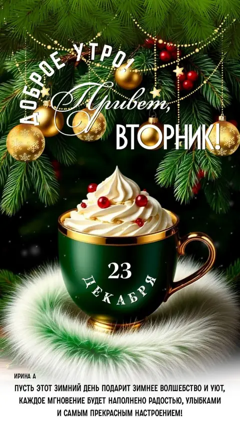 Открытка доброе утро вторника зимняя — доброго зимнего утра вторника