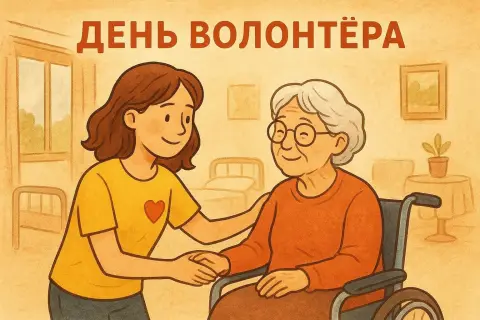 С Днем добровольца волонтера — открытка ко дню волонтера
