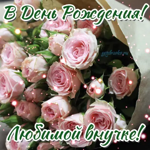 Открытка с поздравлением внучке на день рождения — поздравление с днем рождения внучки