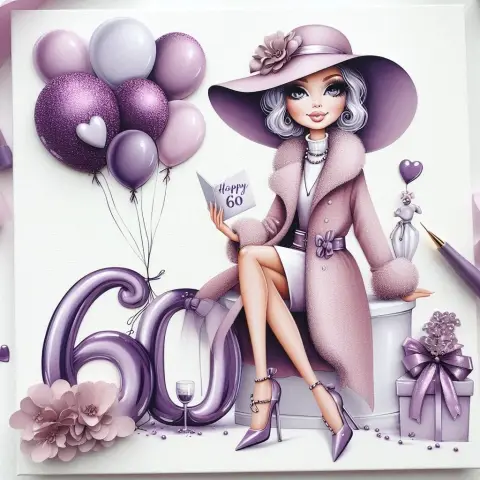Открытка 60 лет женщине — день рождения 60 лет женщине