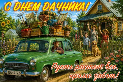Открытки С Днем дачника — открытка