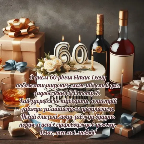 Юбилей 60 лет мужчине открытка — поздравление с днём рождения мужчине 60