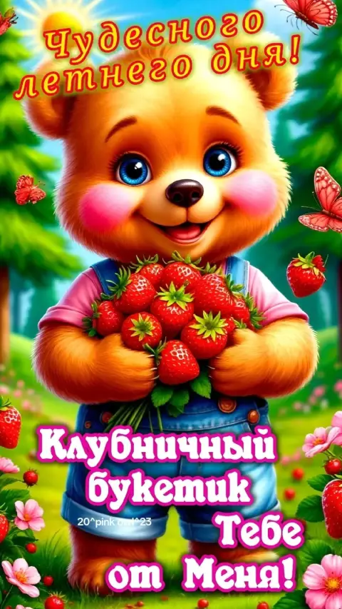 Открытка — красивый медвежонок