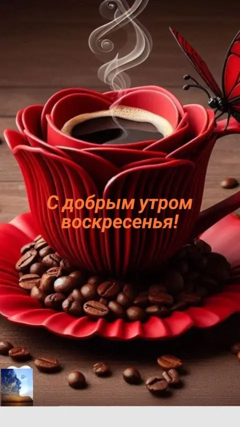Утро воскресения — с добрым утром с кофе