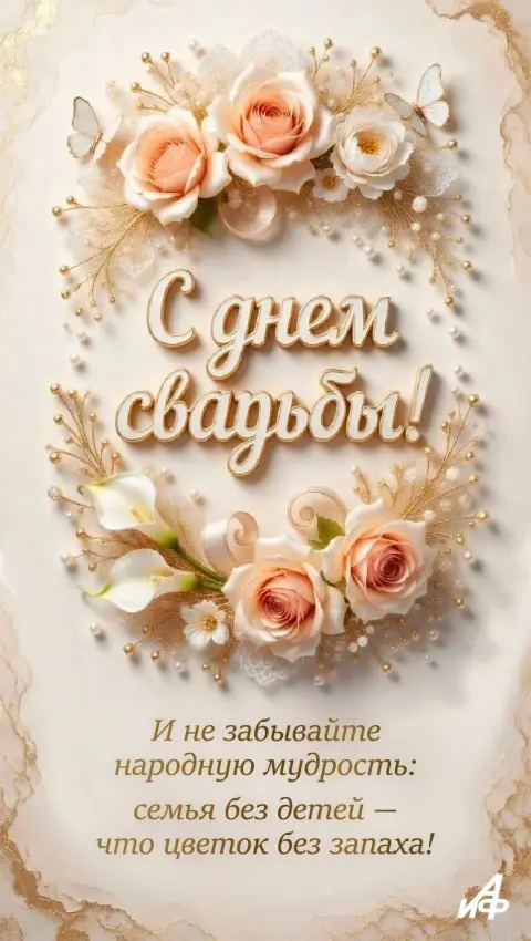 С Днем свадьбы открытка — открытка на свадьбу