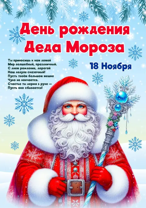 18 ноября день рождение деда мороза — с днем рождения деда мороза