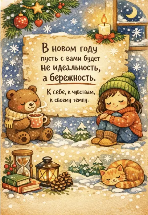 Новогодние открытки современные — новогоднее пожелание