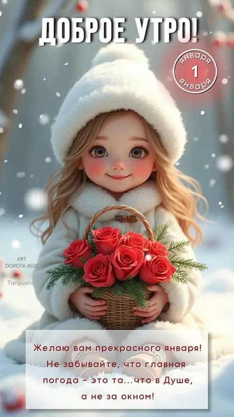 Pinterest pin доброе утро 1 января art dorota 4605 — открытки с добрым утром зимние красивые