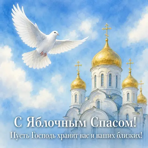 Преображение господне яблочный спас — открытка православная