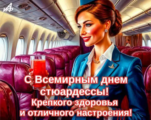 Открытка С Днем бортпроводника — всемирный день стюардессы