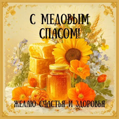 Открытки с медовым спасом красивые — медовый спас поздравление
