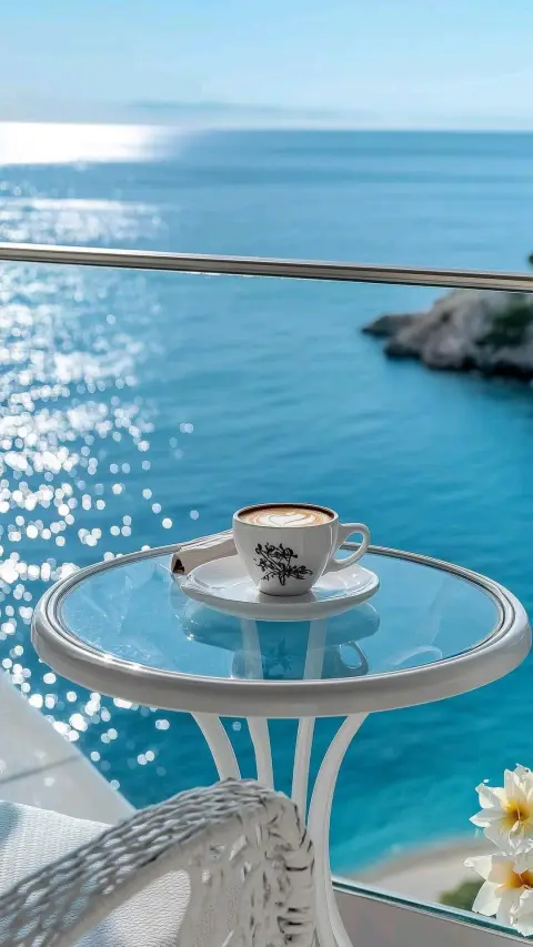 Кофе море — с добрым утром на море