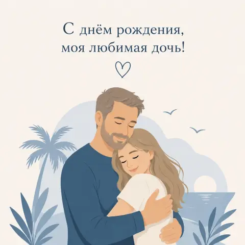 Открытка на день рождения дочери от папы