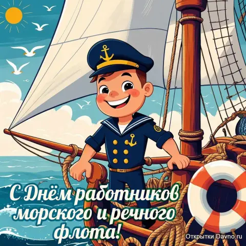 День работников морского и речного флота открытки