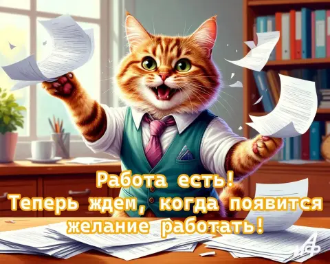 С выходом на работу — котик