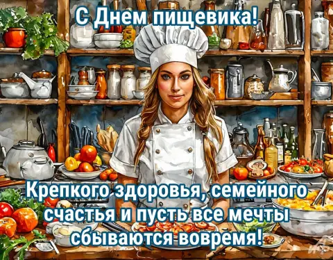 Открытка С Днем работника пищевой промышленности — поздравление с днем пищевика