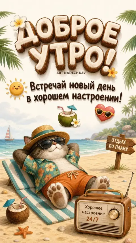 Открытка для поднятия настроения с добрым утром! — доброе утро в отпуске