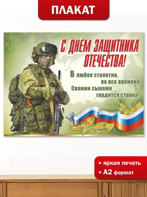 Плакат С Днем защитника отечества — плакат 23 февраля