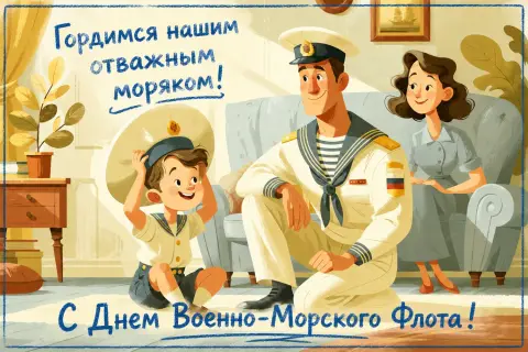 Поздравление С Днем моряка — открытка на день вмф