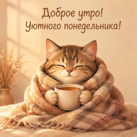 Прикольные открытки с добрым утром понедельника — доброе утро понедельники