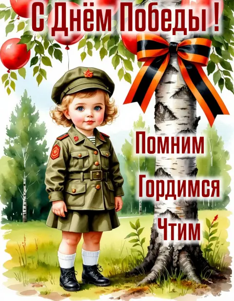 День победы для детей — открытки с днем победа
