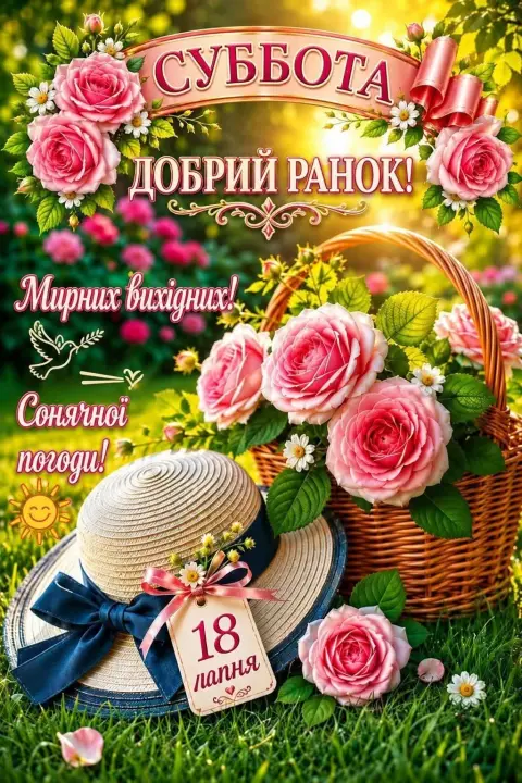 Открытки с добрым субботним утром летние — пожелания доброго утра субботы