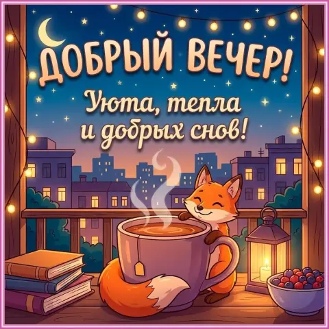Открытки с добрым вечером прикольные — добрый вечер