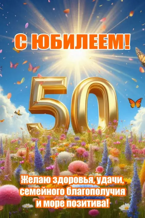 С юбилеем 50 лет — открытки с юбилеем 50 лет женщине