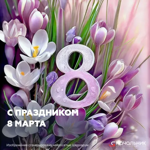 С 8 марта крокусы — с праздниками 8 марта
