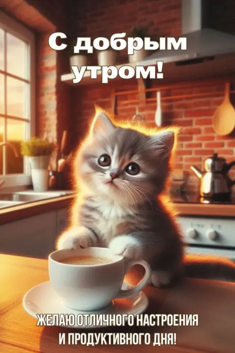 Доброе утро и хорошего дня с котиками — с добрым утром с котиками