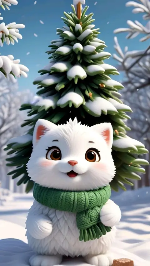 Котик — животные новогодние