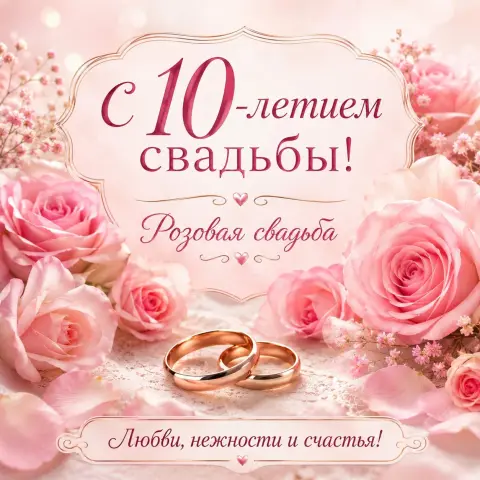Поздравление с 10 летием свадьбы — поздравление с розовой свадьбой 10