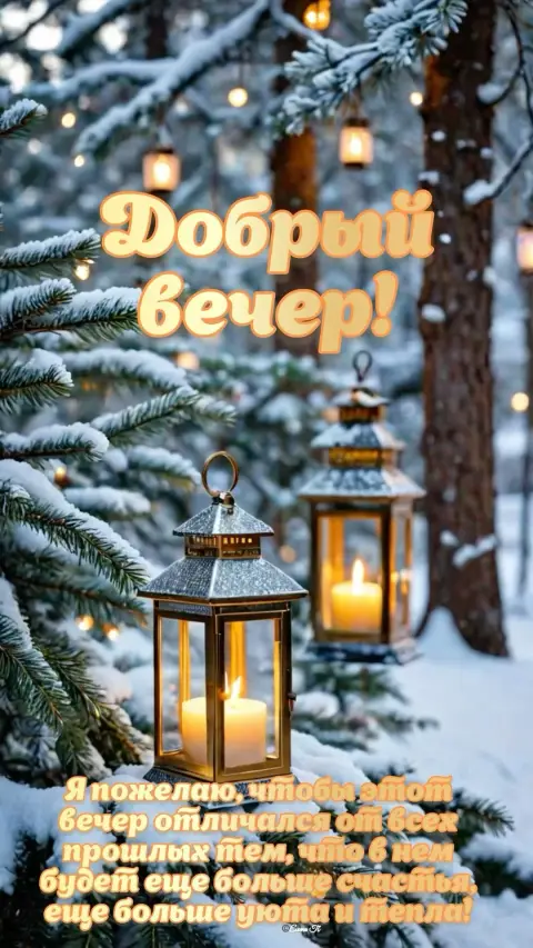 Добрый вечер — открытка добрый зимний вечер